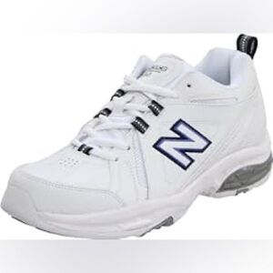New Balance White Athletic Sneakers with Navy Accents